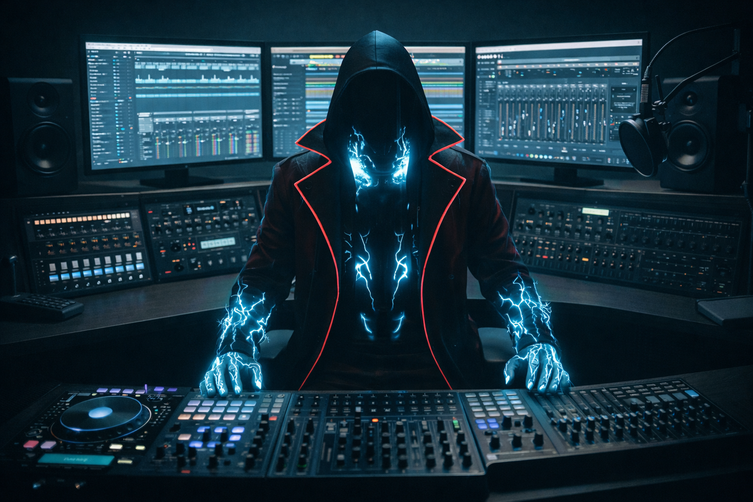 R3G3C1D3 profile image in a dark studio environment